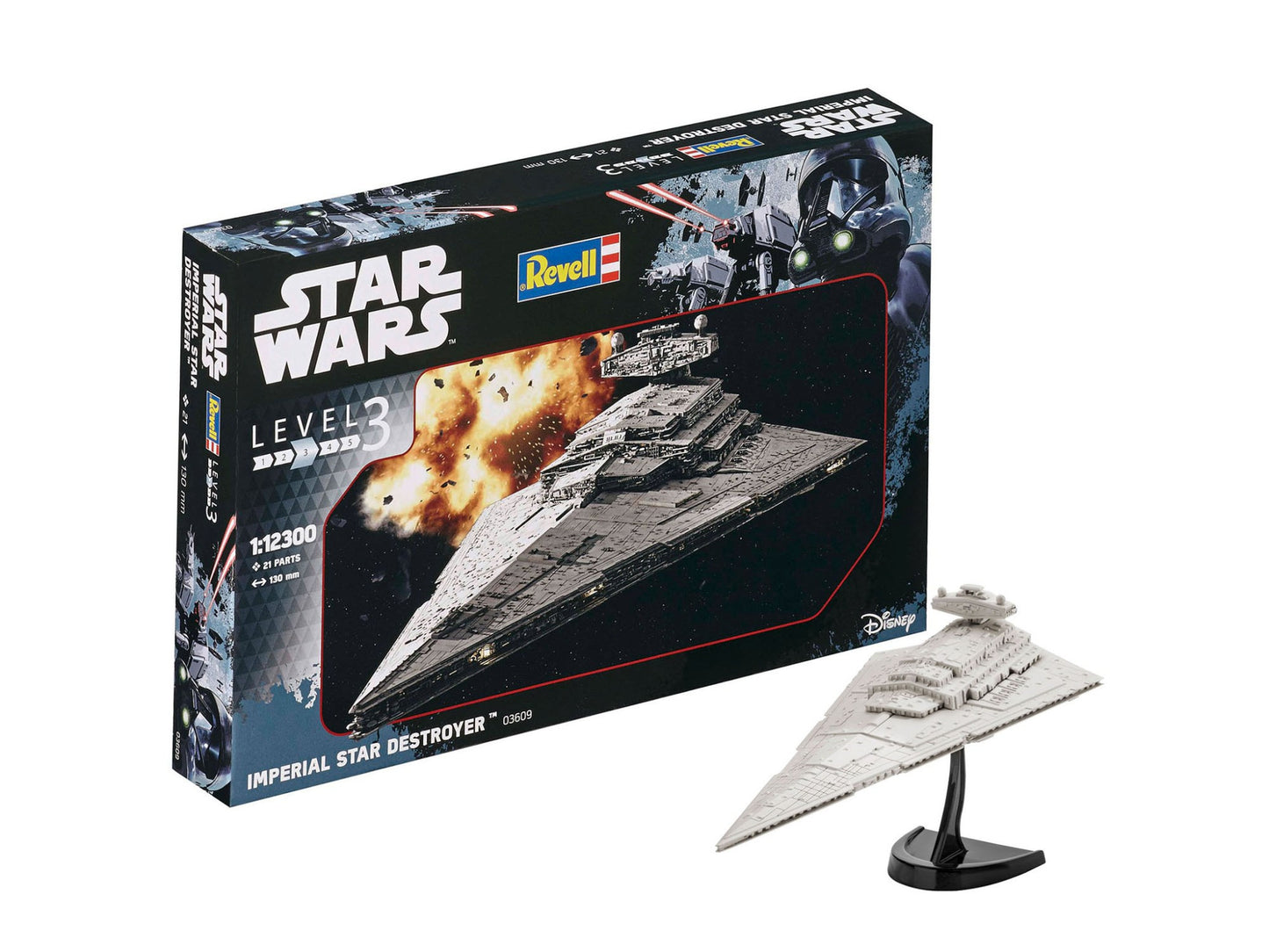 1/12300 STAR WARS IMPERIAL STAR DESTROYER REVELL SCALE MODEL KIT.NO PAINT.NO GLUE.KIT ONLY.