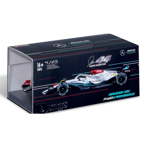 1/43 MERCEDES AMG F1 W13 2022 WITH HELMET - COLLECTORS HARD CASE LEWIS HAMILTON