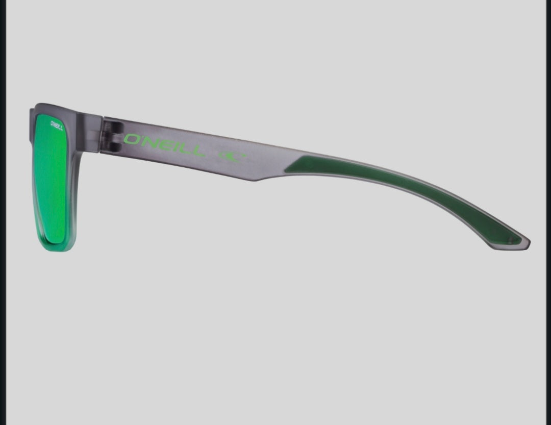 O’Neill Beacons 2.0 Sunglasses Polarized 165P Matte Grey/Lime Fade/Green Mirror Media 1 of 3