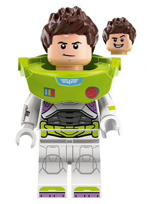 Buzz Lightyear - Lego minifigure Star Command Suit, Hair