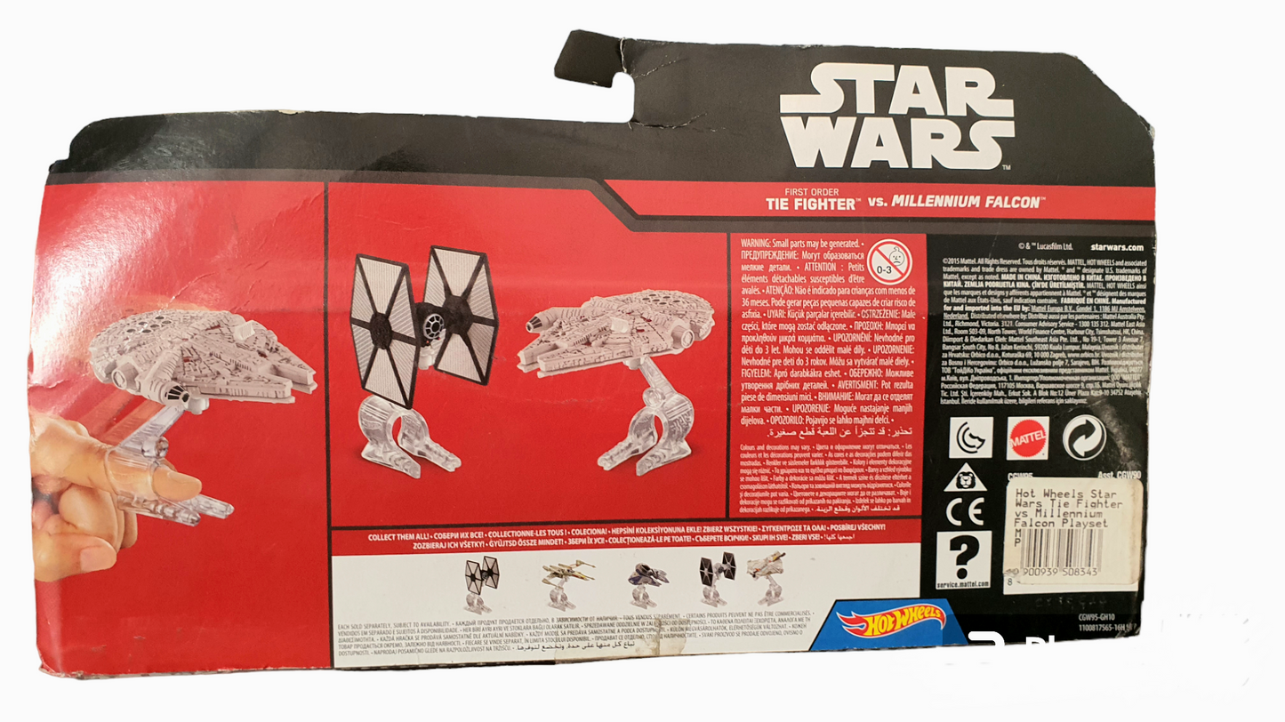 Box Damage Hot Wheels Star Wars Millennium Falcon vs Tie fighter Media 2 of 2