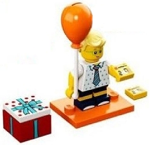 Birthday Party Boy, Series 18 Lego minifigure (Complete Set with Stand and Accessories)