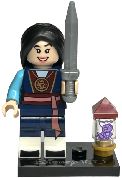 Mulan lego collectable minifigure Disney 100 (Complete Set with Stand and Accessories) Media 1 of 1