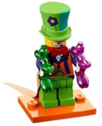 Party Clown, Series 18 Lego Minifigure (Complete Set with Stand and Accessories)