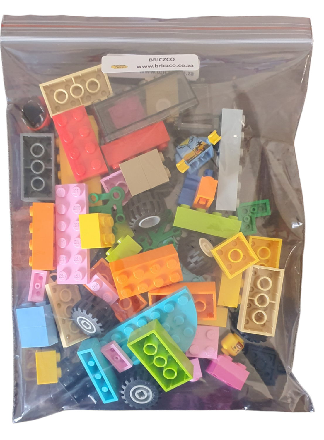 Random Bulk 100g bag of Lego pieces with random minifigure