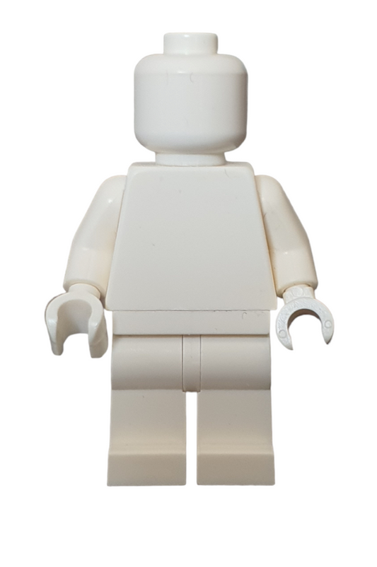 Blanked out plain white Lego minifigure ready for decals Media 1 of 1