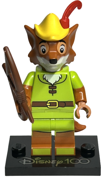 Robin Hood lego collectable minifigure Disney 100 (Complete Set with Stand and Accessories) Media 1 of 1