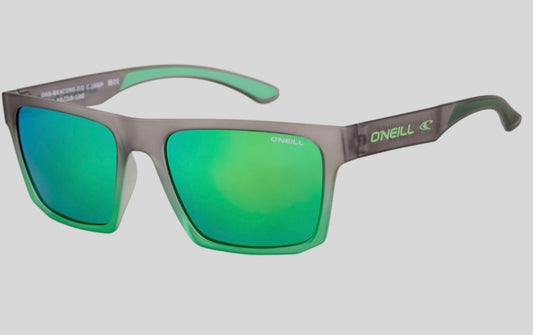 O’Neill Beacons 2.0 Sunglasses Polarized 165P Matte Grey/Lime Fade/Green Mirror Media 1 of 3