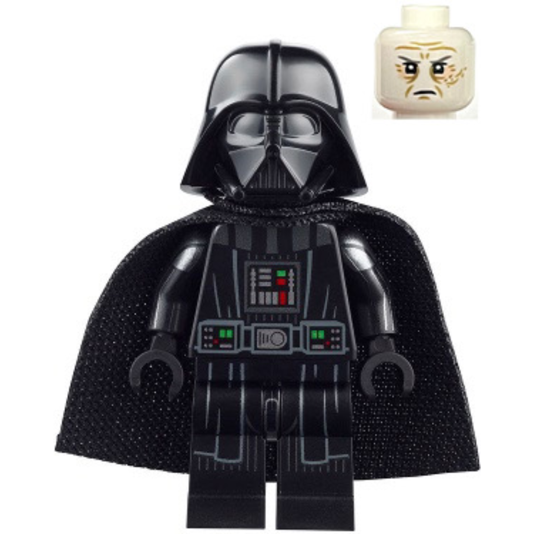 Darth Vader - Printed Arms, Spongy Cape, White Head with Frown Lego Minifigure