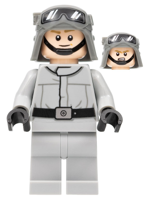 Imperial AT-ST Driver (Helmet with Molded Goggles, Light Bluish Gray Jumpsuit, Plain Legs) Lego minifigure Star Wars Media 1 of 1