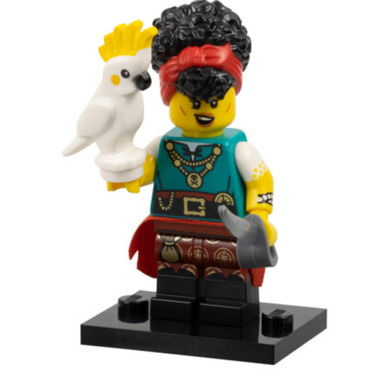 Pirate Quartermaster, Lego Collectable Series 27 (Complete Set with Stand and Accessories)