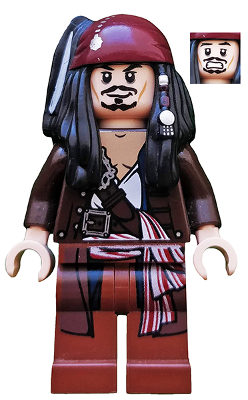Captain Jack Sparrow Rare Lego Minifigure unique Pirates of the Carribean